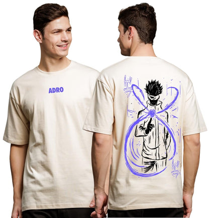 ADRO Oversize T Shirt for Men | Drop Shoulder Cotton T Shirt | Anime Oversize T-Shirt | Luffy T Shirt Gear 5| Trendy Front and B