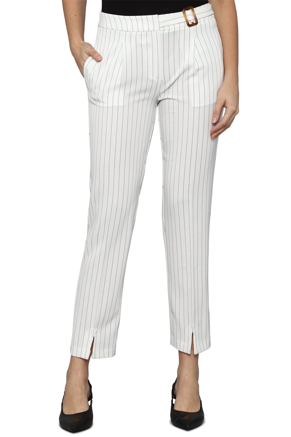 Allen Solly Women Regular Fit Striped Casual Pants