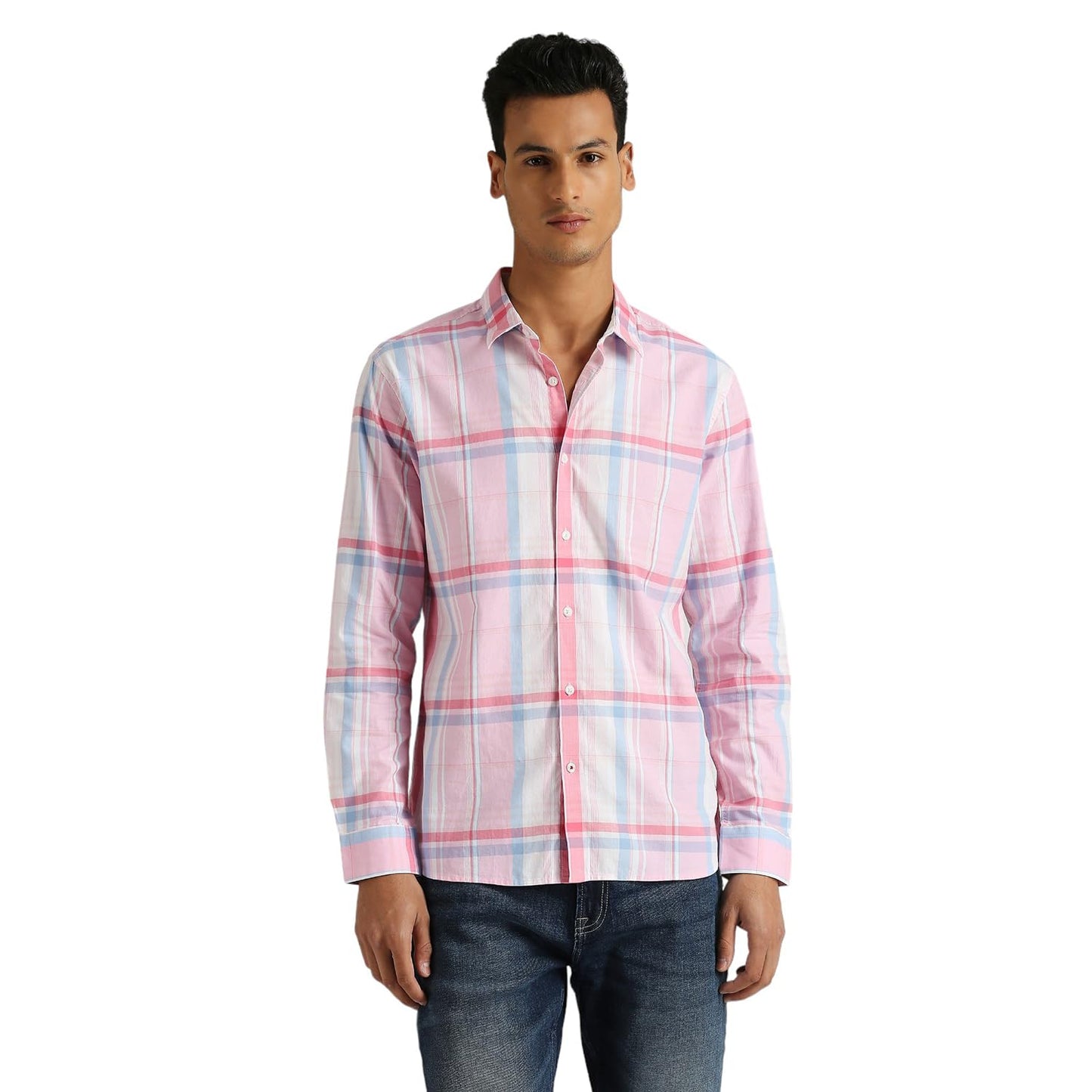 Pepe Jeans MenS Checkered Regular Fit Shirt (Pm308609_Pink