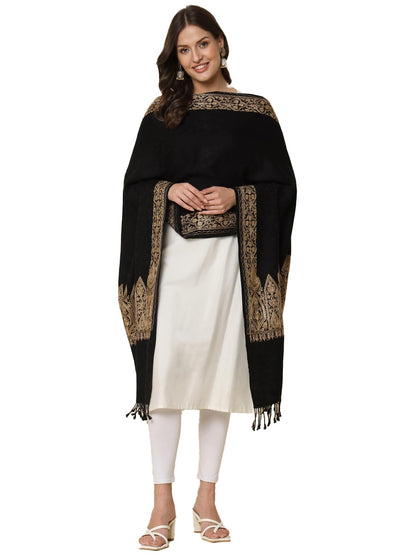 Pashmoda Women Zarbaft Embroidered Stole (Size 71X203 CM)