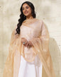 Fabindia Beige Cotton Silk Embroidery Chikankari Dupatta (2.5m x 92cm) (FS)