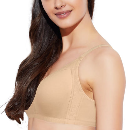 Enamor AB75 M-Frame JIggle Control Full Support Supima Cotton Bra - Non-Padded, Wirefree & Full Coverage
