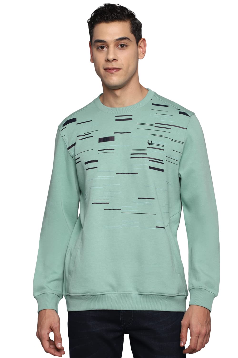 Allen Solly Men Regular Fit Printed Solid Cotton T-Shirt