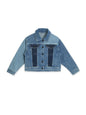 Pepe Jeans GirlS Cotton Blend Short Length A-Line Coat (Pg401071Q05_Light Used, Blue, 6 Years-7 Years