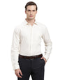 Turtle Men Cream Slim Fit Dobby Pure Cotton Formal Shirt