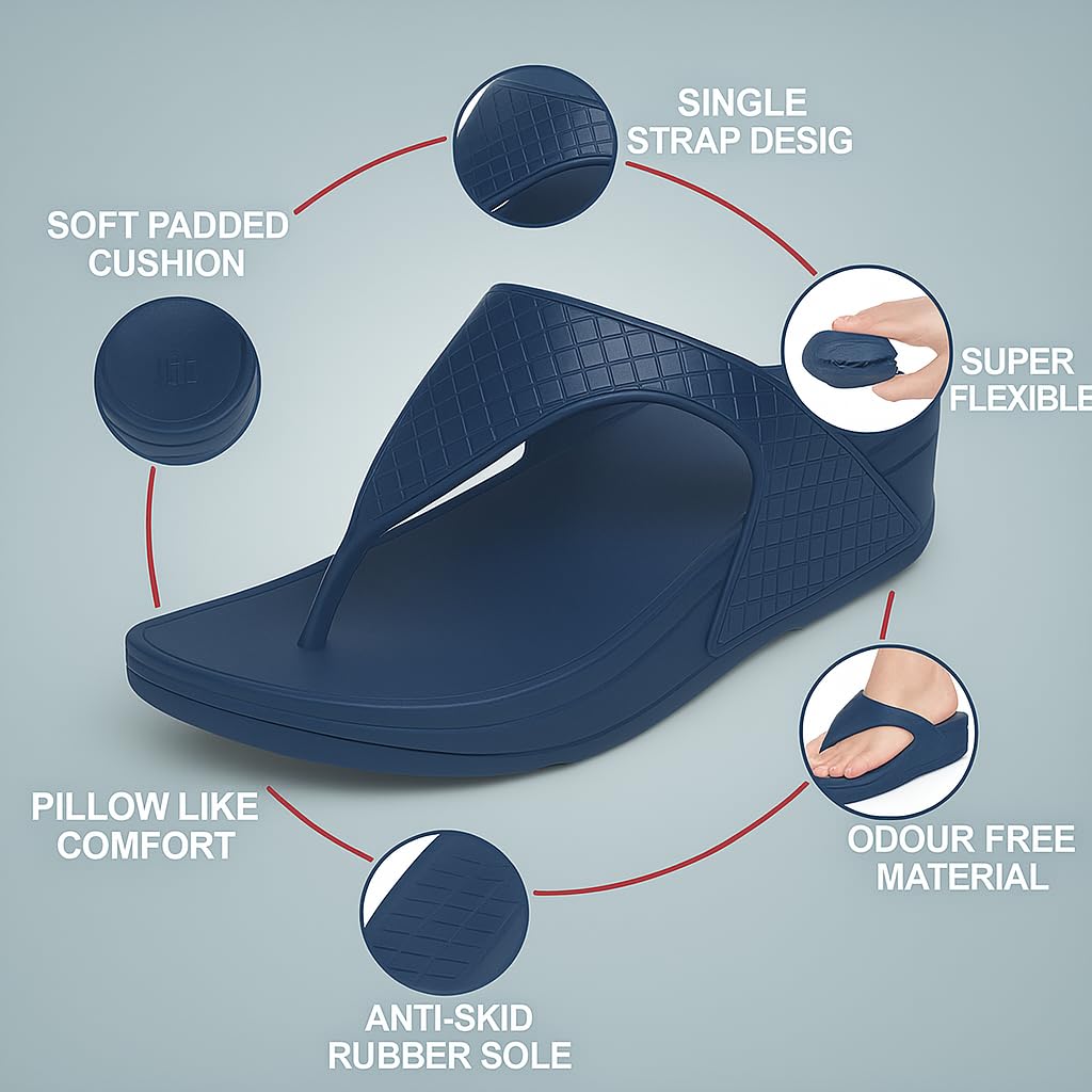 Ortho Joy Eva Slipper For Women || Waterproof & Everyday Flip Flops For Ladies || Slippers With Cushion Foot Bed || Anti-Slip So