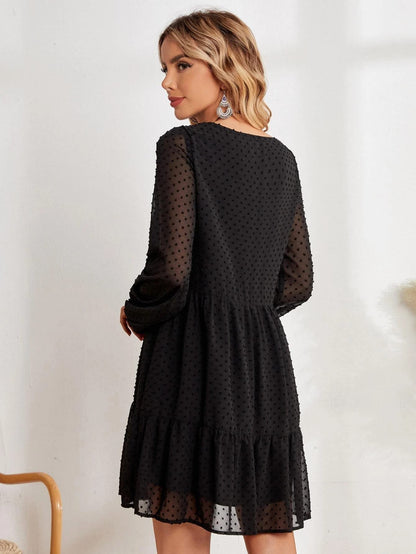 Tagas Women'S Georgette Fit And Flare Knee-Length Dress (Op-1000-Black)