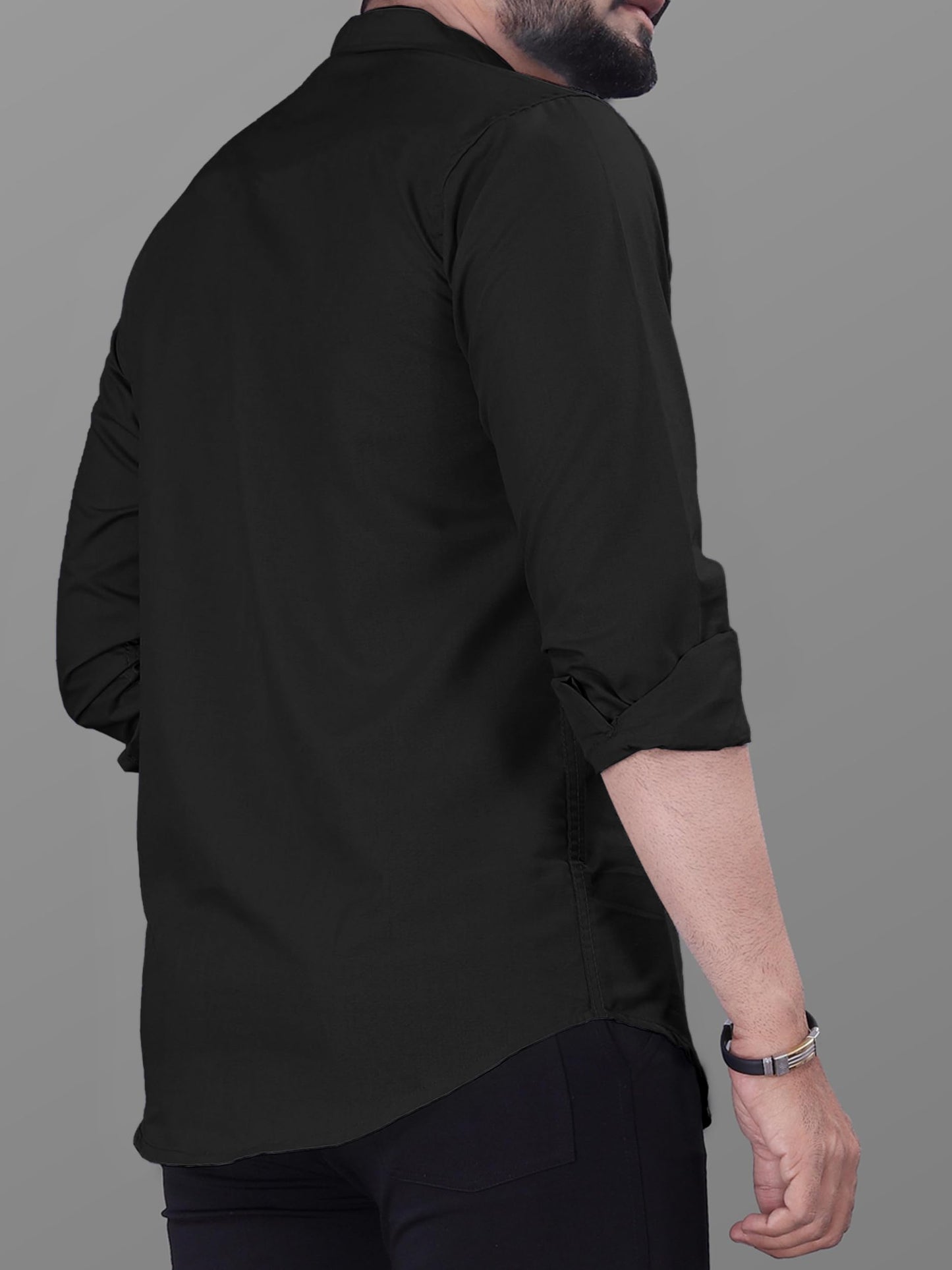 Noble Monk MenS Regular Fit Formal Shirt |Full Sleeve MenS Shirt Black