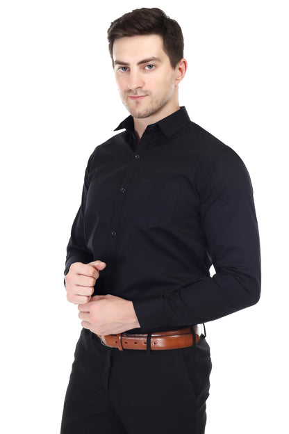 Xjarvis Clifton MenS Regular Fit Cotton Blend Plain Shirt  Full Sleeves Casual & Formal Summer Shirt With Pocket Design & Sprea
