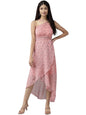 Aarika Womens Peach Color Floral Georgette Dress (DR-AW-037-PEACH-XXL)