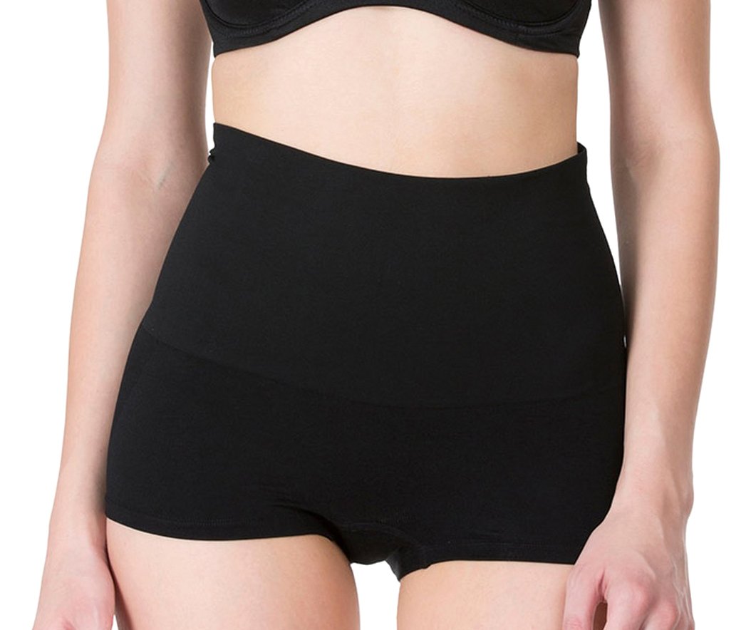 Zivame Tummy Control Midwaist Boyshort for Women - Black