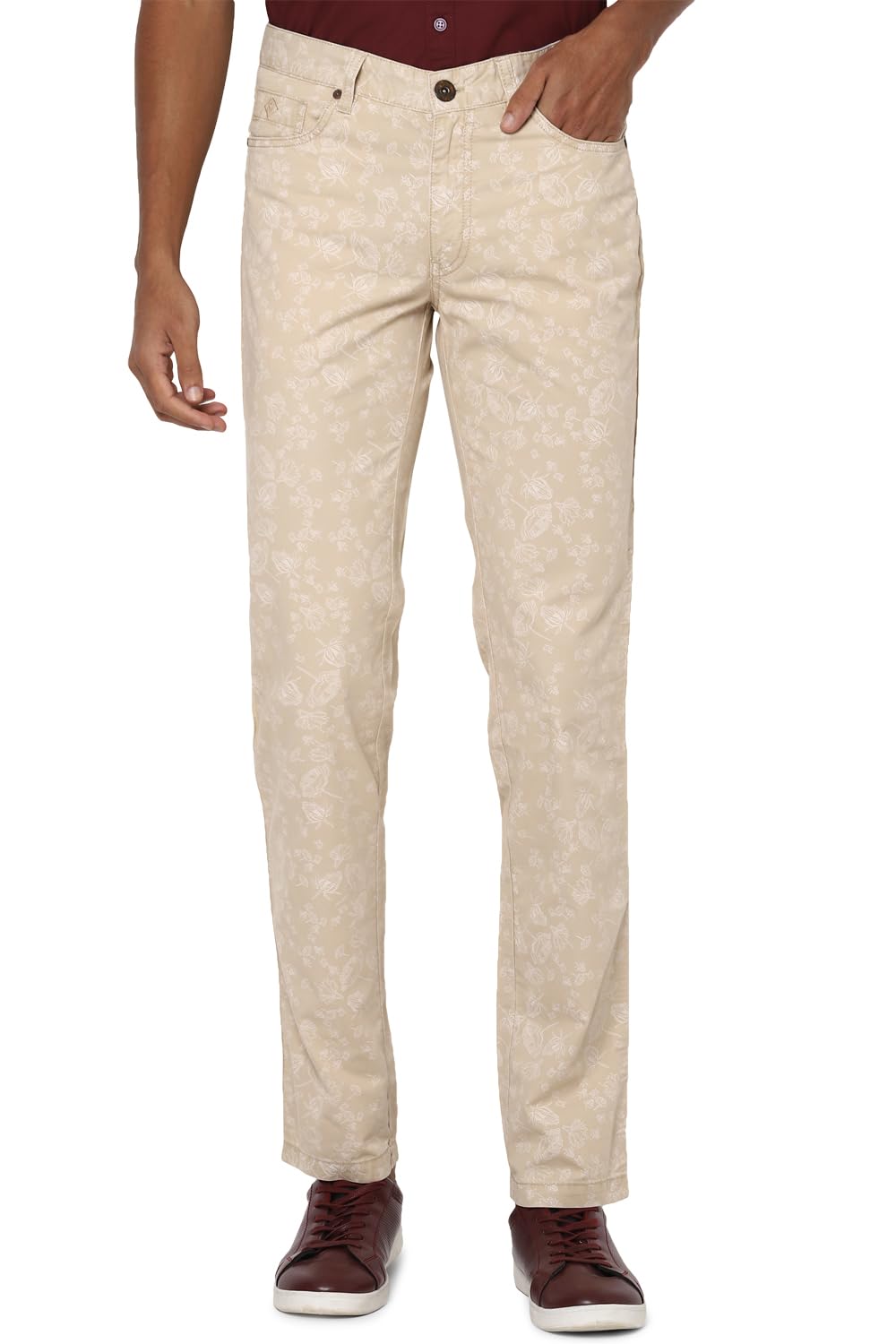 Allen Solly Men Slim Fit Printed Casual Denim Cotton Pants