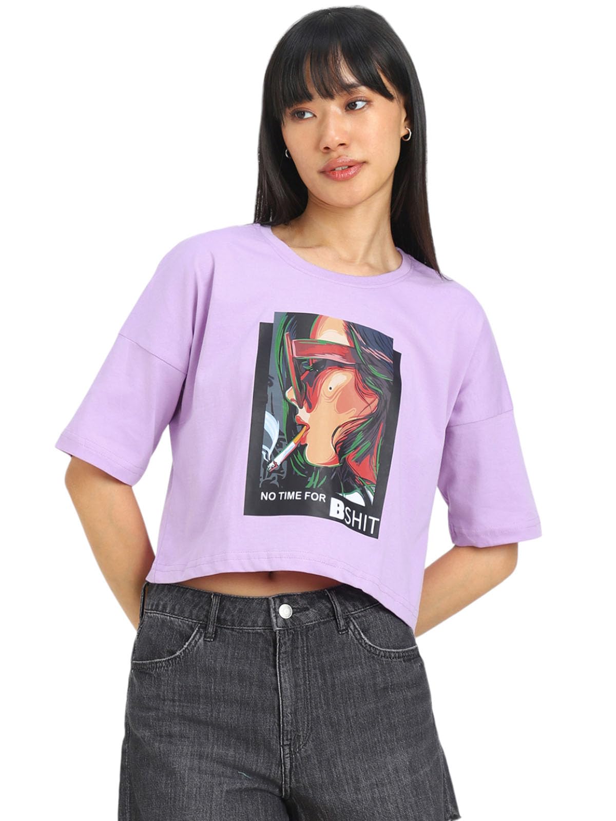 Juneberry Stylish Crop Top For Women, Half Sleeves Crop Top, Cotton Crop T Shirts For Women & Girls, Women Crop Top T Shirt, Top