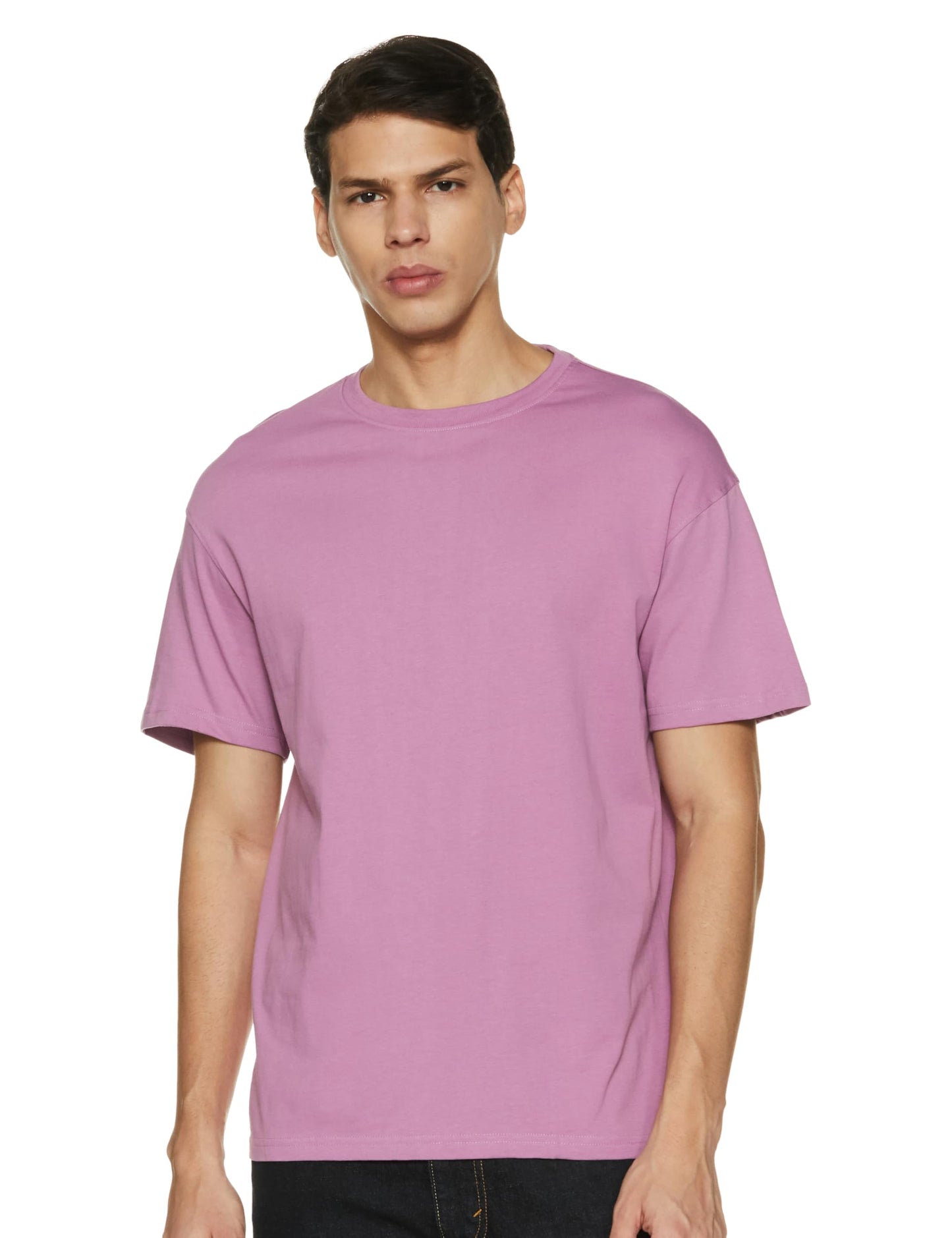 Nobero MenS Solid Regular Fit T-Shirt (1M-Twts-R0039_Mauve