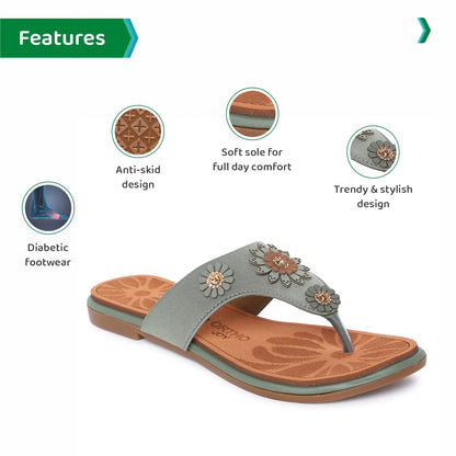 Ortho Joy Extra-Soft Doctor Slippers For Women Grey Color