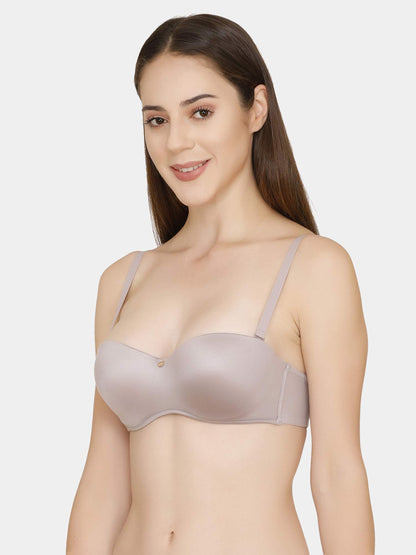 Zivame Womens Rayon Padded Underwire Full Coverage Bra Grey