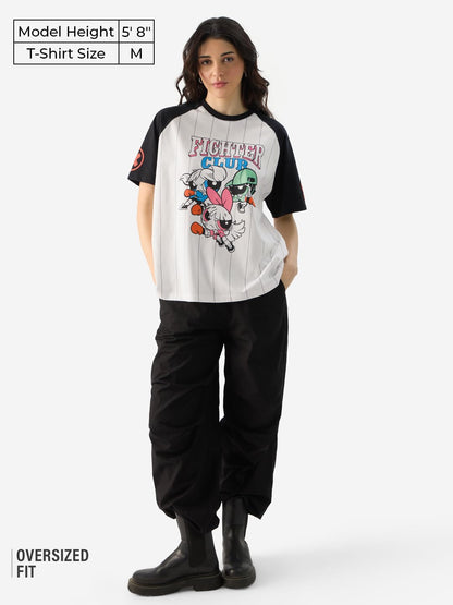 The Souled Store Official Powerpuff Girls: Fighter Club Women and Girls Short Sleeve Round Neck Multicolor Graphic Printed Cotto