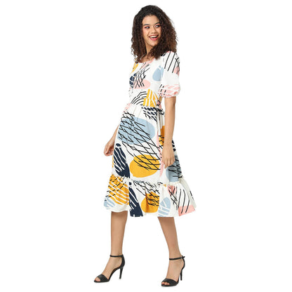 Campus Sutra Women Graphic Printed Relaxed Fit Casual Dresses