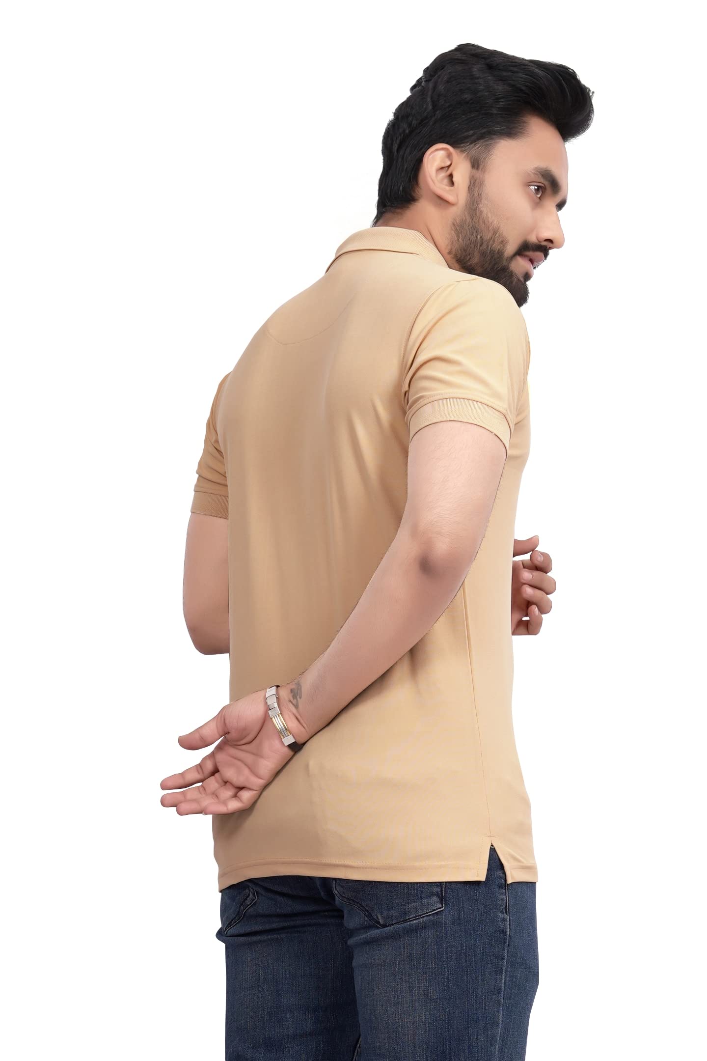 More & More MenS Solid Regular Fit Polo