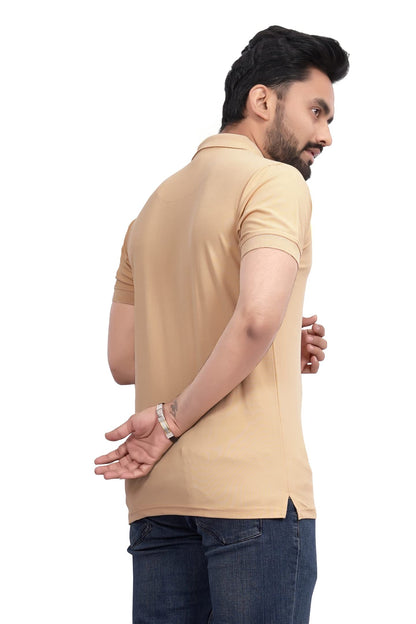 More & More MenS Solid Regular Fit Polo