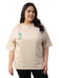 Juneberry 100% Pure Cotton Oversized Baggy Fit Funky Pocket Printed Half Sleeve Plus Size T-Shirt For Women & Girls (Jb_Ps_Lt197