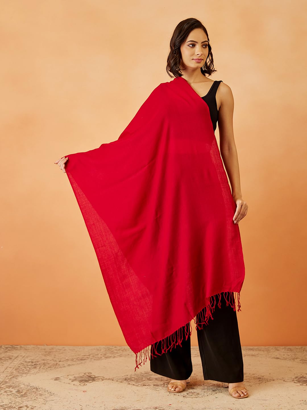 Pashmoda Women Rahmat Fine Wool Melange Stole (Size 28x80 Inches)
