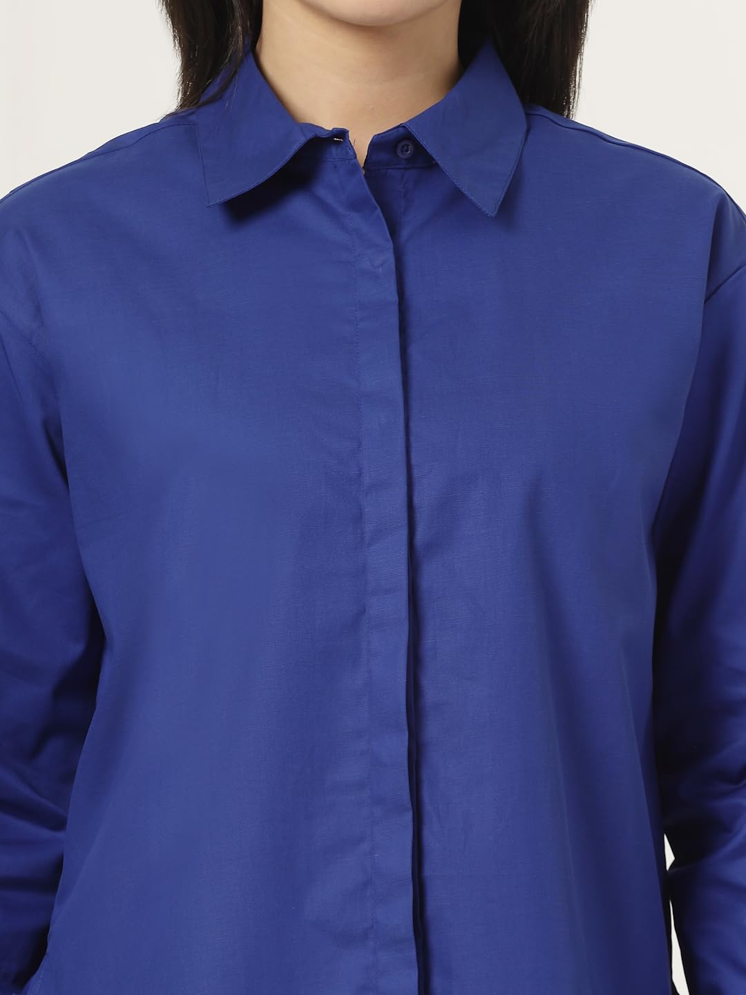 Style Quotient Women Blue Oversized Shirt