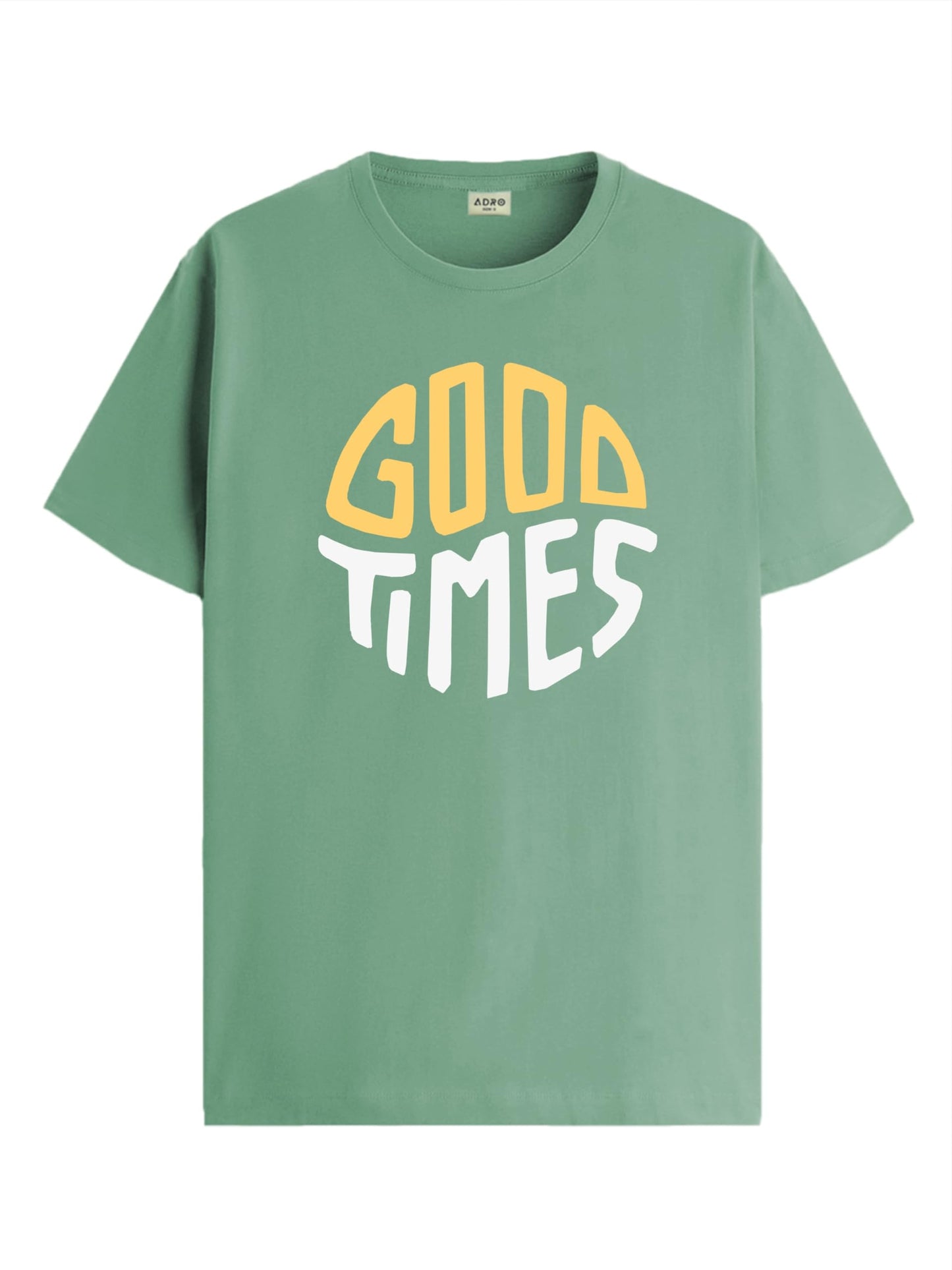 ADRO Mens Printed T Shirt - Premium Cotton Graphic Printed Tshirt - Pista T-Shirt - RN24-TIME-PT