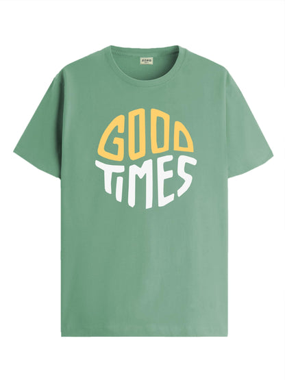 ADRO Mens Printed T Shirt - Premium Cotton Graphic Printed Tshirt - Pista T-Shirt - RN24-TIME-PT