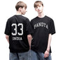 Uniplanet Store BoyS Cotton T Shirt With Half Sleeves Round Neck Line Graphic Prints Oversized Fit And Standard Length Black