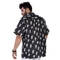 Brown Culture MenS Cotton Blend Abstract Print Shirt With Spread Collared Half Sleeves Standard Length And Button Down Closure