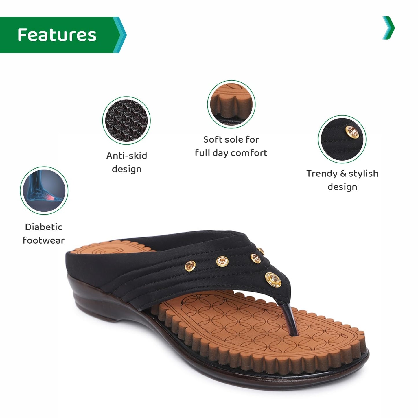 Ortho Joy Fancy Doctor Slippers | Comfortable Sandals For Women Stylish