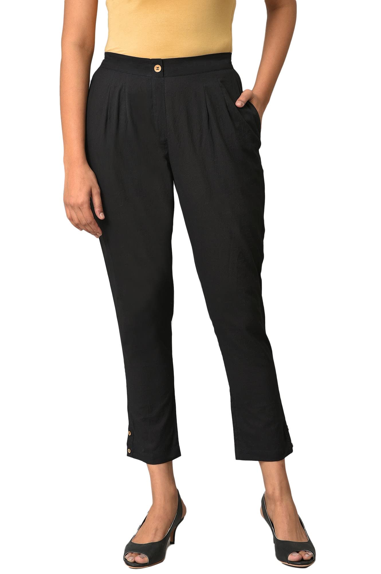 Aurelia Pure Cotton Strechable Trouser For Women | Ankle Length Trouser For Women | Pure Cotton Trouser For Women | Pants For Wo