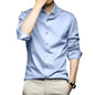 Deelmo MenS Stylish Solid Satin Casual Shirt For Men Full Sleeves| Poly Satin Silk Shirt Sky Blue