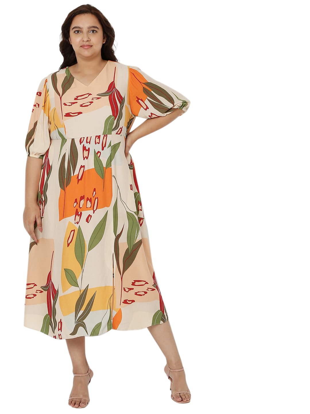 Vero Moda Curve Regular Fit Dress(155686301_Sandshell_S)
