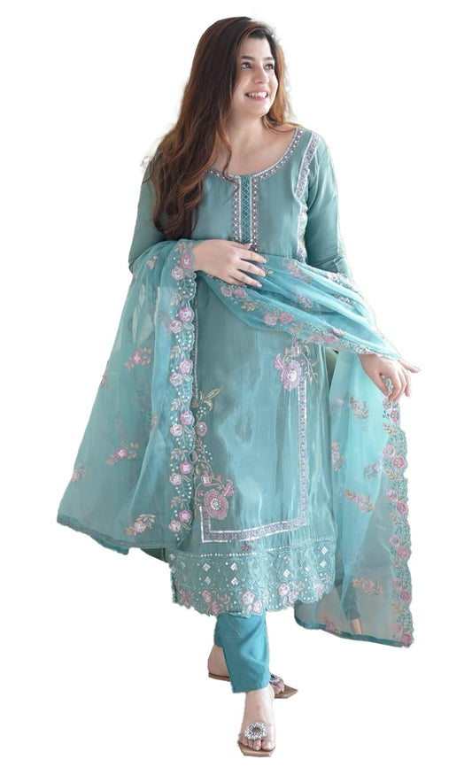 Fashion Basket Silk Wine Embroidered Kurta Set With Duptta For Women