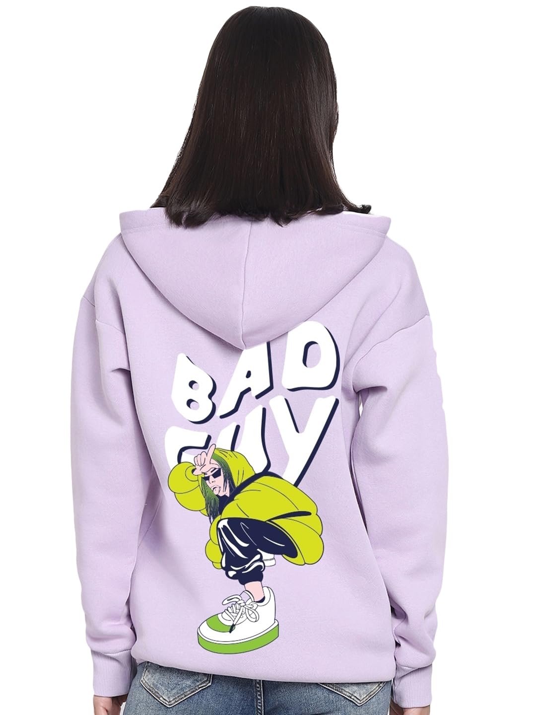Bewakoof WomenS Graphic Printed Oversized Fit Hoodies_551020_Purple_S
