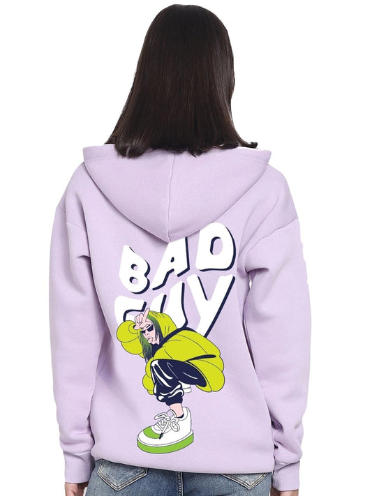 Bewakoof WomenS Graphic Printed Oversized Fit Hoodies_551020_Purple_S