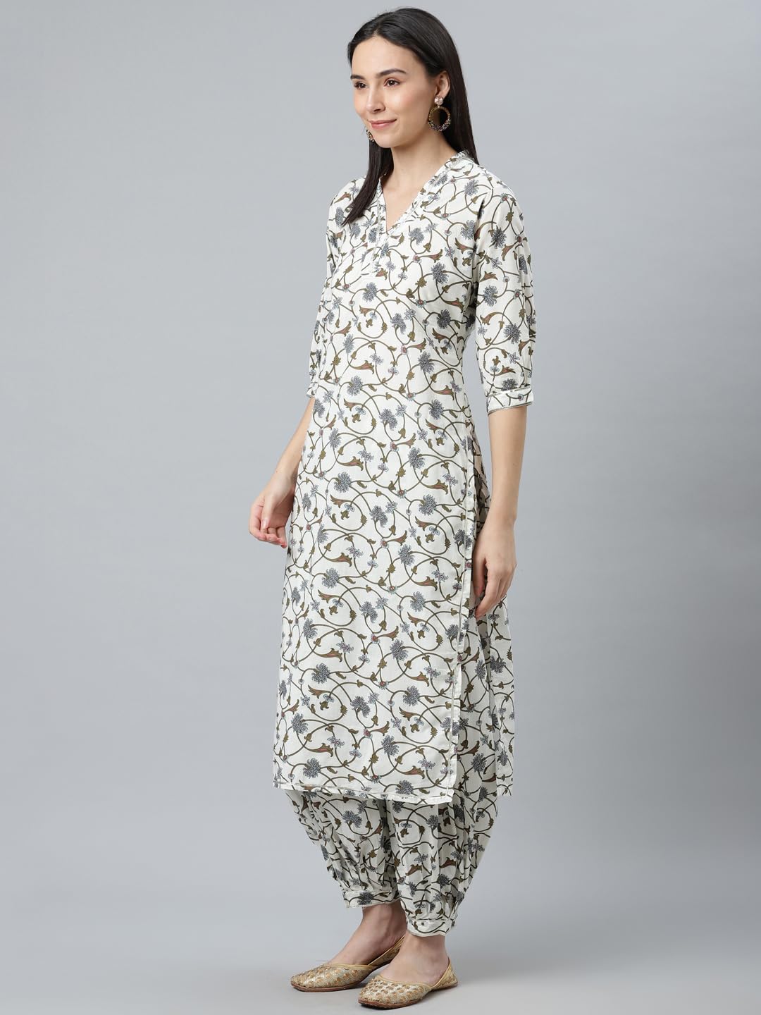 Libas WomenS Cotton Kurta Sets (6919_White