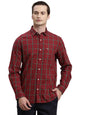 Turtle Men Red Striped Full Sleeve Slim Fit 100% Cotton Casual Shirt