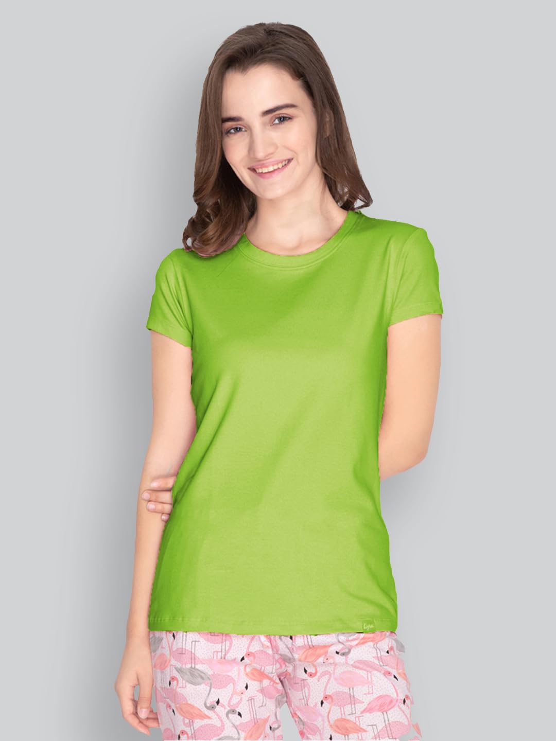 Lyra Women Solid Round Neck Tshirt