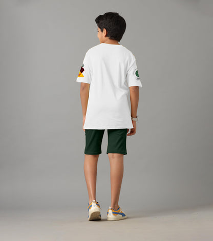 Kyda Kids 100% Pure Cotton Boys Premium Printed Tshirt And Shorts Co-Ords Set (Pack Of 1)