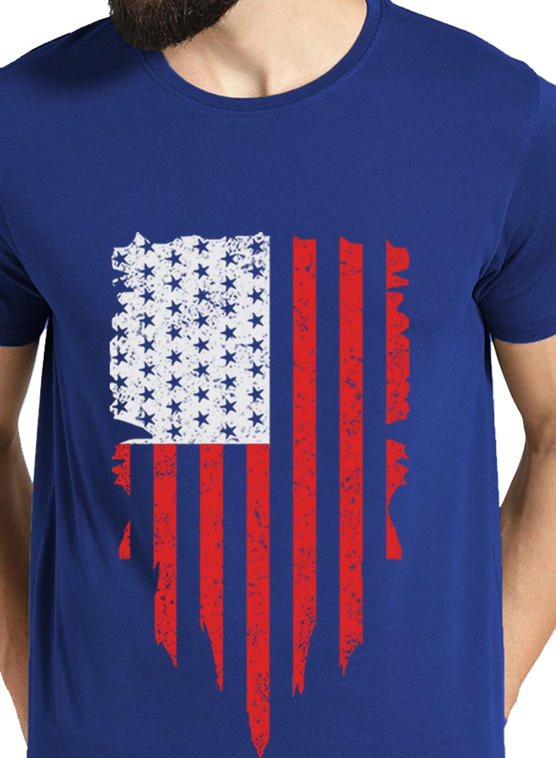 ADRO Men's USA Printed Cotton T-Shirt (RN22-2-USS-RB_Royal Blue)
