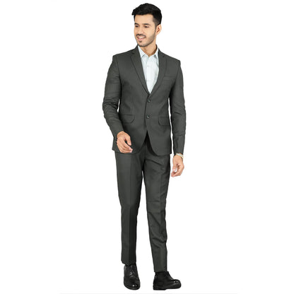 WINTAGE Mens Polyester Cotton Plain Green Two Piece Suit : 40/ M