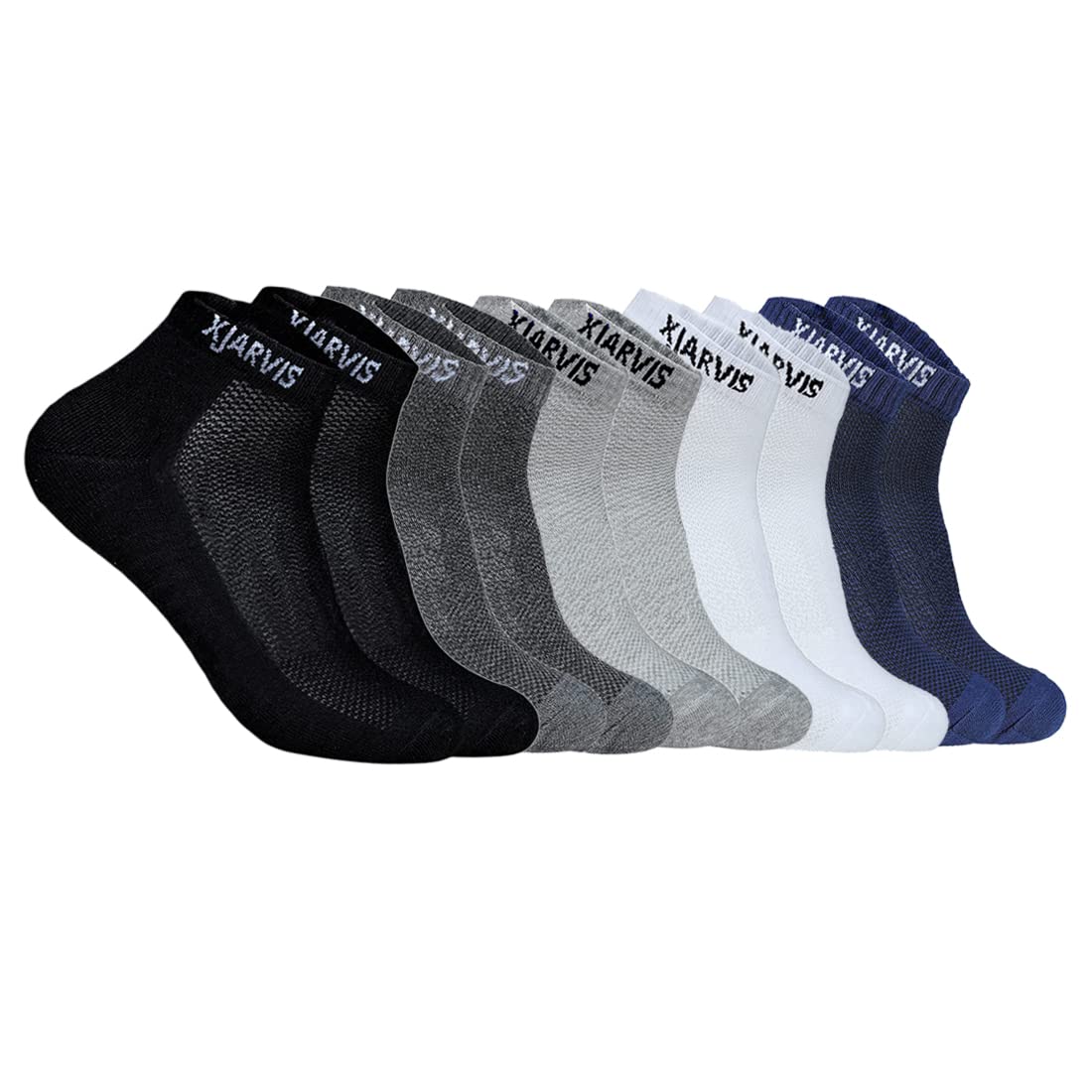 Xjarvis Ankle Length Socks For Men & Women - Moisture-Wicking, Odor-Free, Breathable Cotton, Cushioned Half Terry Combo - Ideal