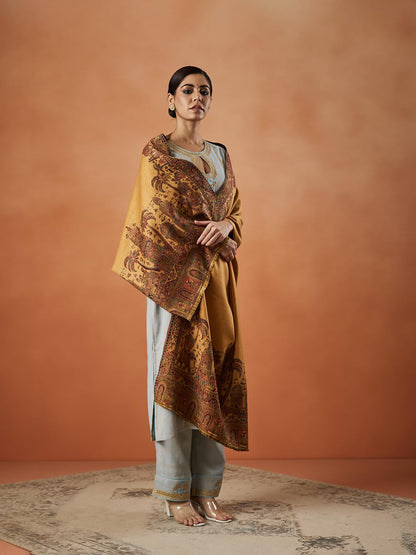 Pashmoda Women Gulzaar Kashmiri Jamawar Woven Shawl (Size: 101X203 CM)