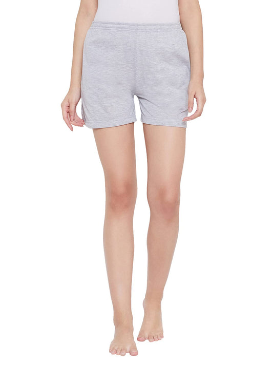 Clovia Womens Cotton Rich Boxer Shorts (LB0145P01_Grey_XXL)