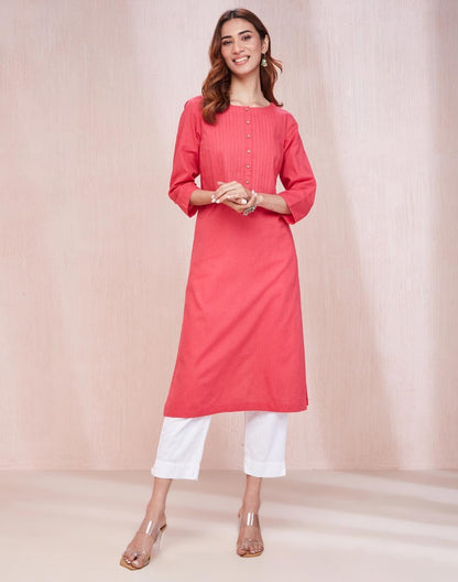 Fabindia WomenS Cotton Solid Regular Kurta (1037292Pink_Pink