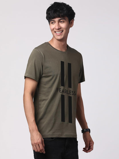 ADRO Mens Fearless Printed Cotton T-Shirt_RN24-L2-FRLS-OL