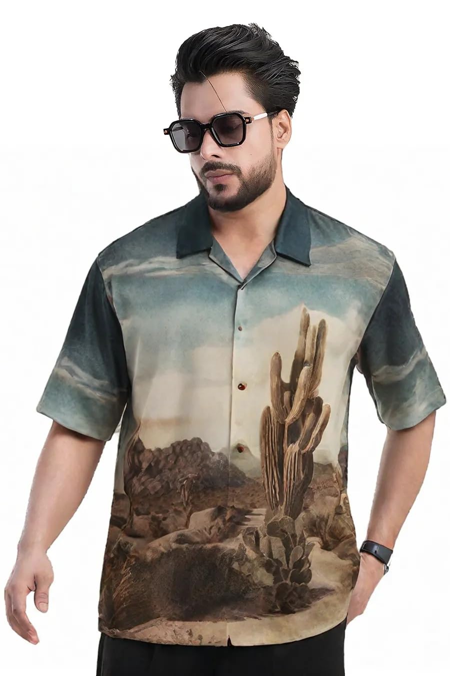 Greciilooks MenS Half Sleeve Shirt, Stylish Printed & Solid Slim Fit Casual Formal Shirt For Men, Regular Fit Trendy Party & Of